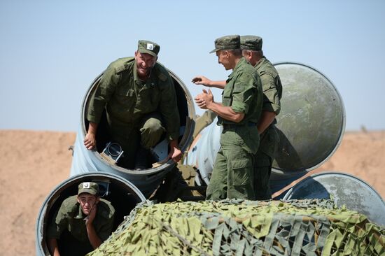 Military exercise involving S-300 surface-to-air missile systems
