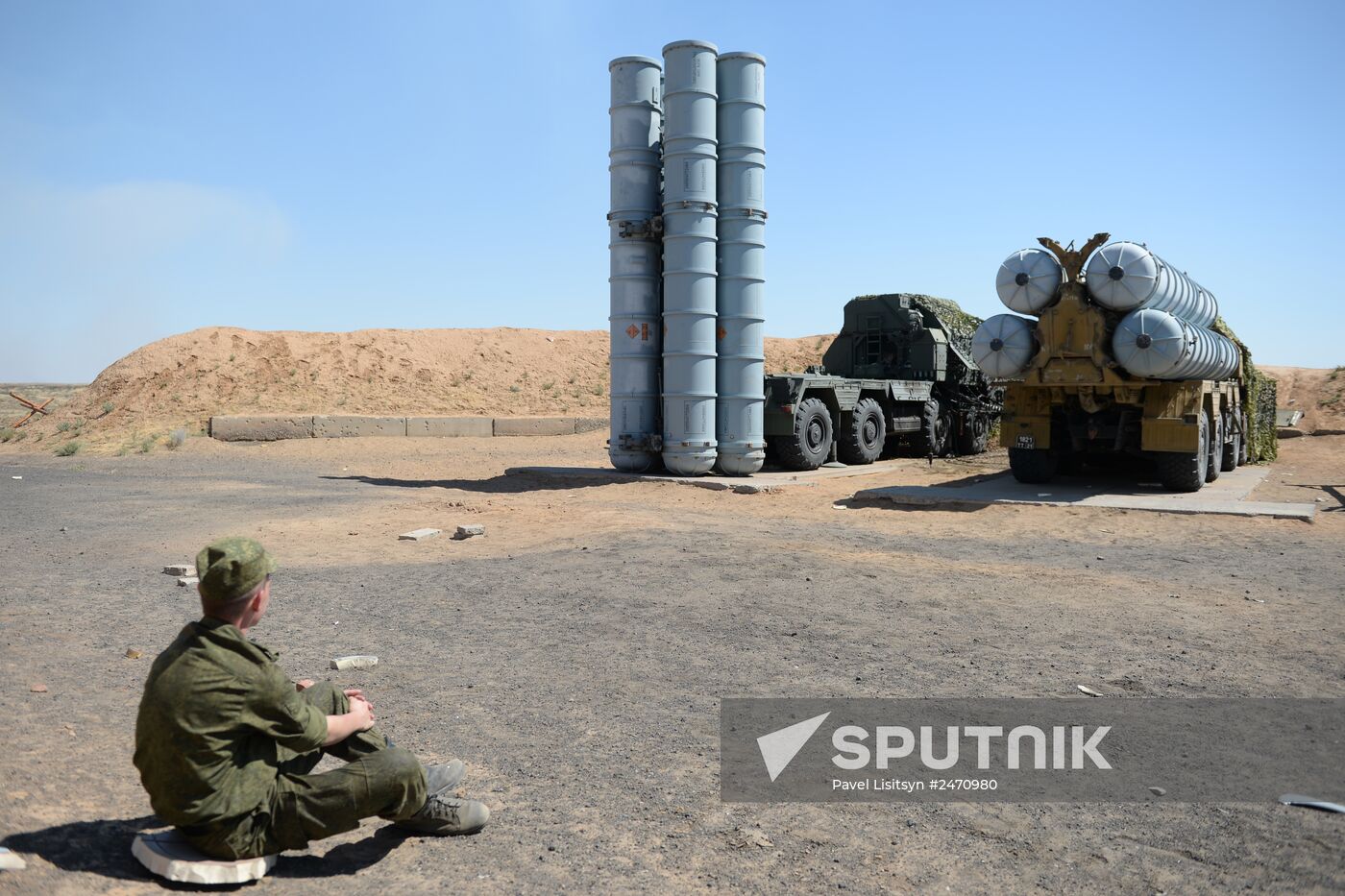 Military exercise involving S-300 surface-to-air missile systems