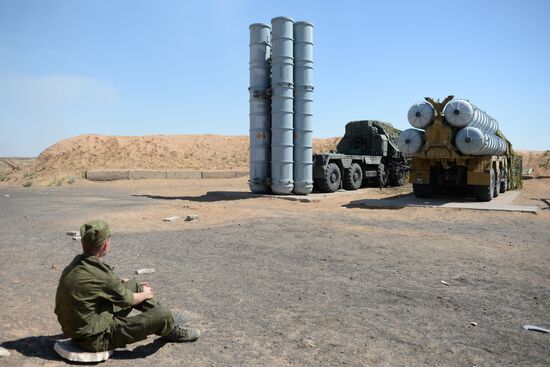 Military exercise involving S-300 surface-to-air missile systems