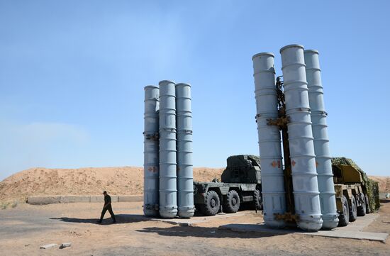 Military exercise involving S-300 surface-to-air missile systems