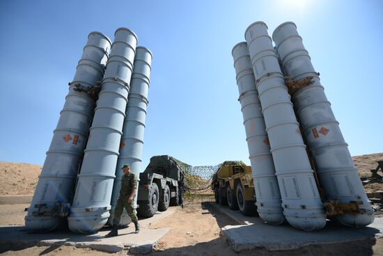 Military exercise involving S-300 surface-to-air missile systems