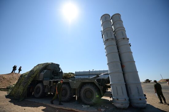 Military exercise involving S-300 surface-to-air missile systems