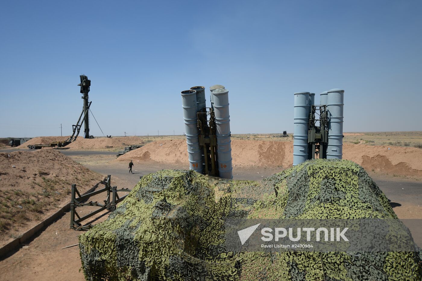 Military exercise involving S-300 surface-to-air missile systems