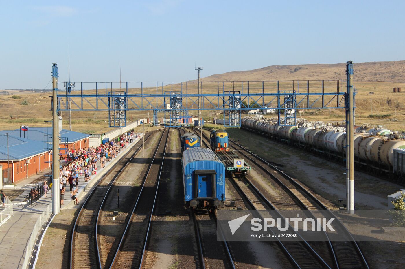 Simferopol-to-Moscow train at Kerch ferry crossing