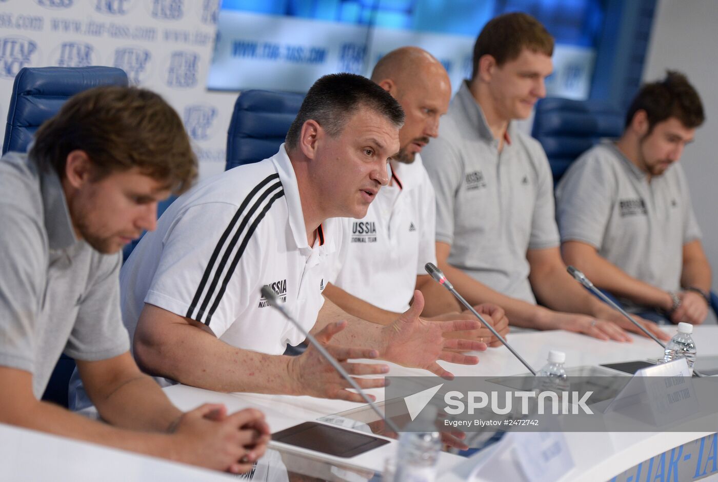 Press conference by Russian basketball team