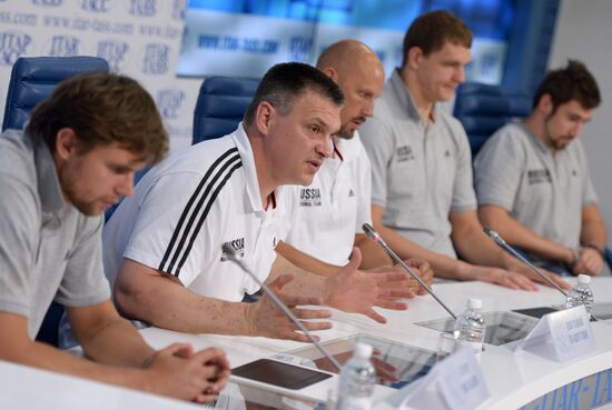 Press conference by Russian basketball team