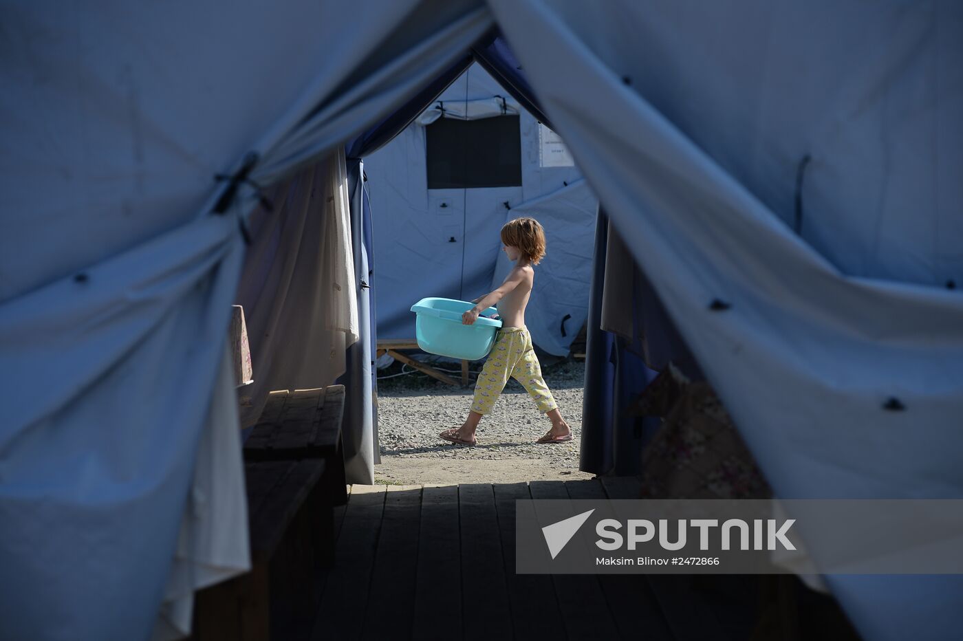 Ukrainian refugee camp in Gukovo, Rostov Region