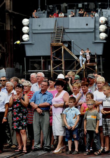 Launching border guard ship "Sapfir" in Vladivostok