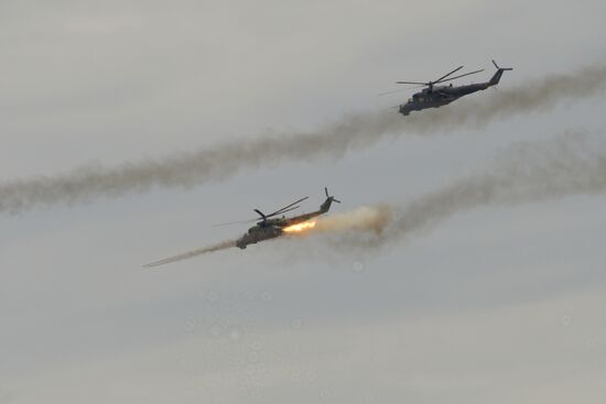 Military aviation exercise in southern Russia