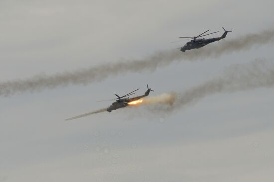 Military aviation exercise in southern Russia