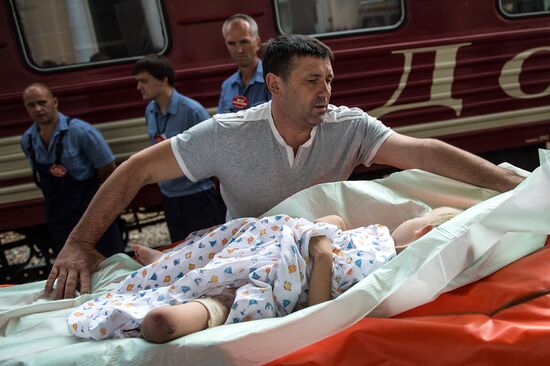 Nine critically ill children from easetrn Ukraine delivered to Moscow