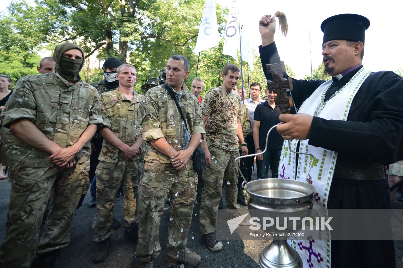 Ceremony to see off soldiers of National Guard battalion "Shakhtyorsk" leaving for military operation zone