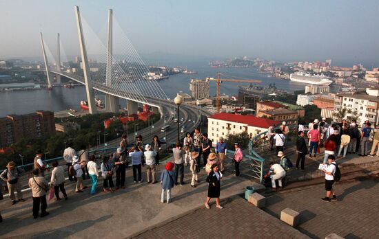 Foreign tourists in Vladivostok