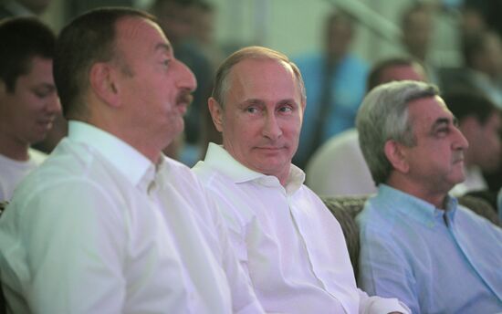 Vladimir Putin attends Plotforma S-70 combat sambo tournament in Sochi