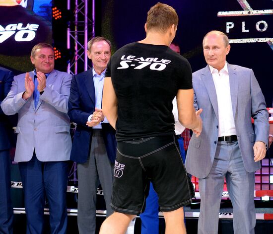 Vladimir Putin attends Plotforma S-70 combat sambo tournament in Sochi