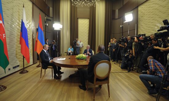 Vladimir Putin's meeting with Ilham Aliyev and Serzh Sargsyan
