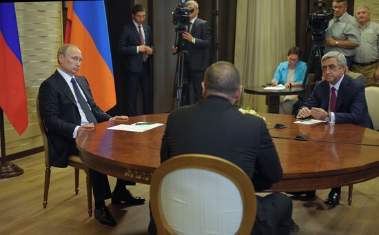 Vladimir Putin's meeting with Ilham Aliyev and Serzh Sargsyan