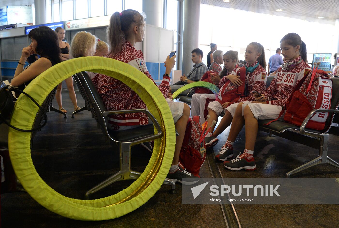 Russian team seen off before departing for 2014 Summer Youth Olympics