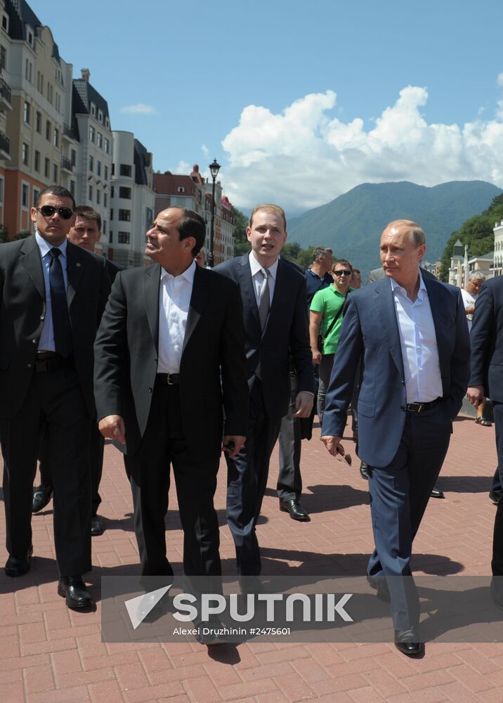 Vladimir Putin meets with Abdel Fattah al-Sisi in Sochi