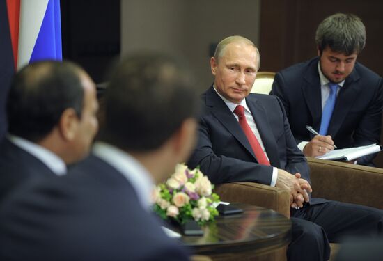 Vladimir Putin meets with Abdel Fattah al-Sisi in Sochi
