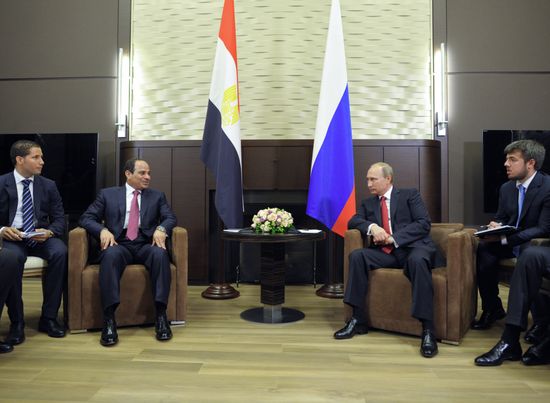 Vladimir Putin meets with Abdel Fattah al-Sisi in Sochi