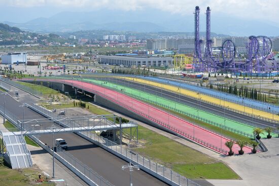 Construction of the Formula-1 track in Sochi