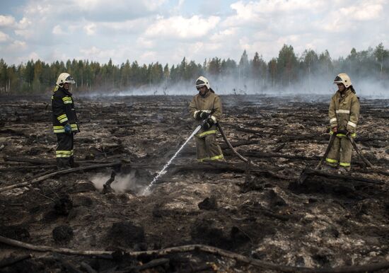 Putting out peat bog fires in Tver Region