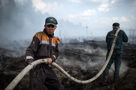Putting out peat bog fires in Tver Region