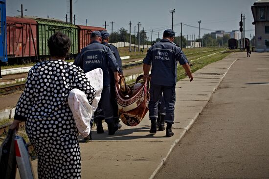 Refugee camp in Lugansk Region
