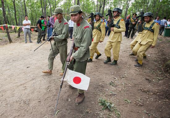 Russian-Chinese historical reenactment of Second World War battles