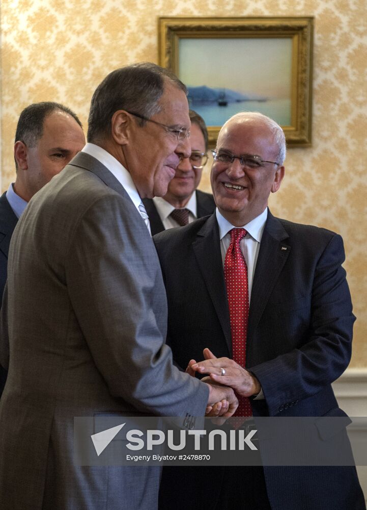 Sergey Lavrov meets with PLO Executive Committee member Sahib Oreikat