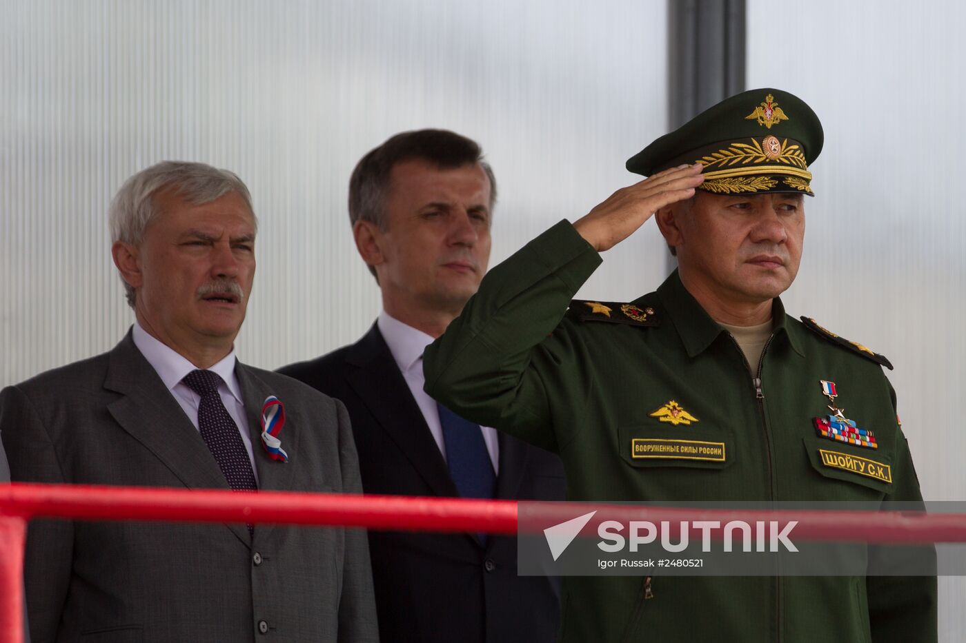 Official ceremony of raising Russian Navy colors on Novorossiysk diesel-electric submarine