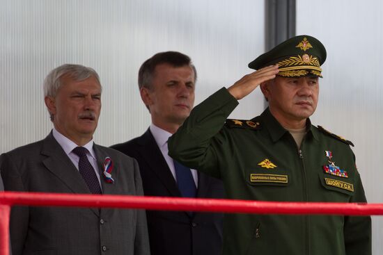 Official ceremony of raising Russian Navy colors on Novorossiysk diesel-electric submarine