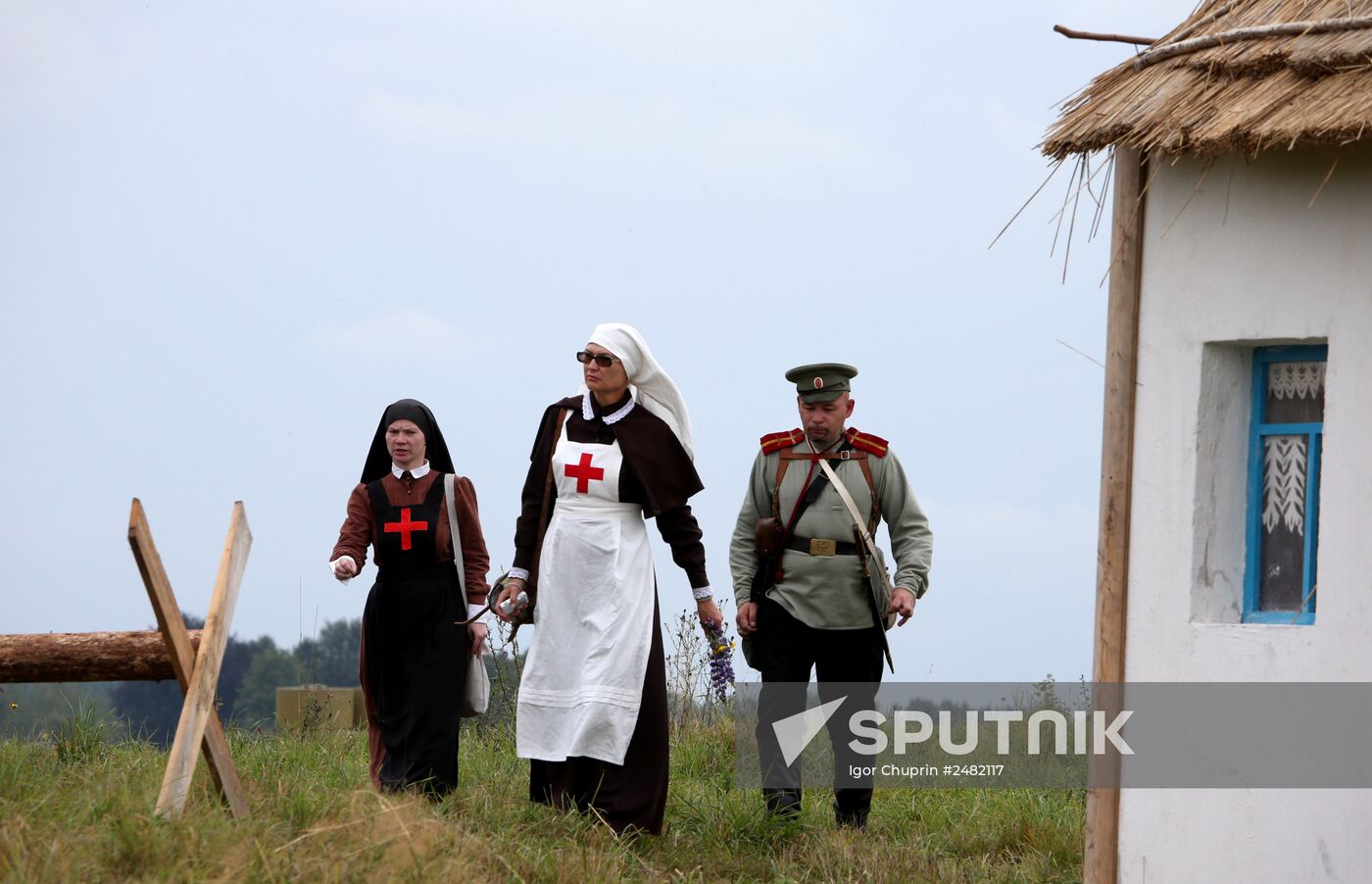 Historical reenactment of Battle of Gumbinnen