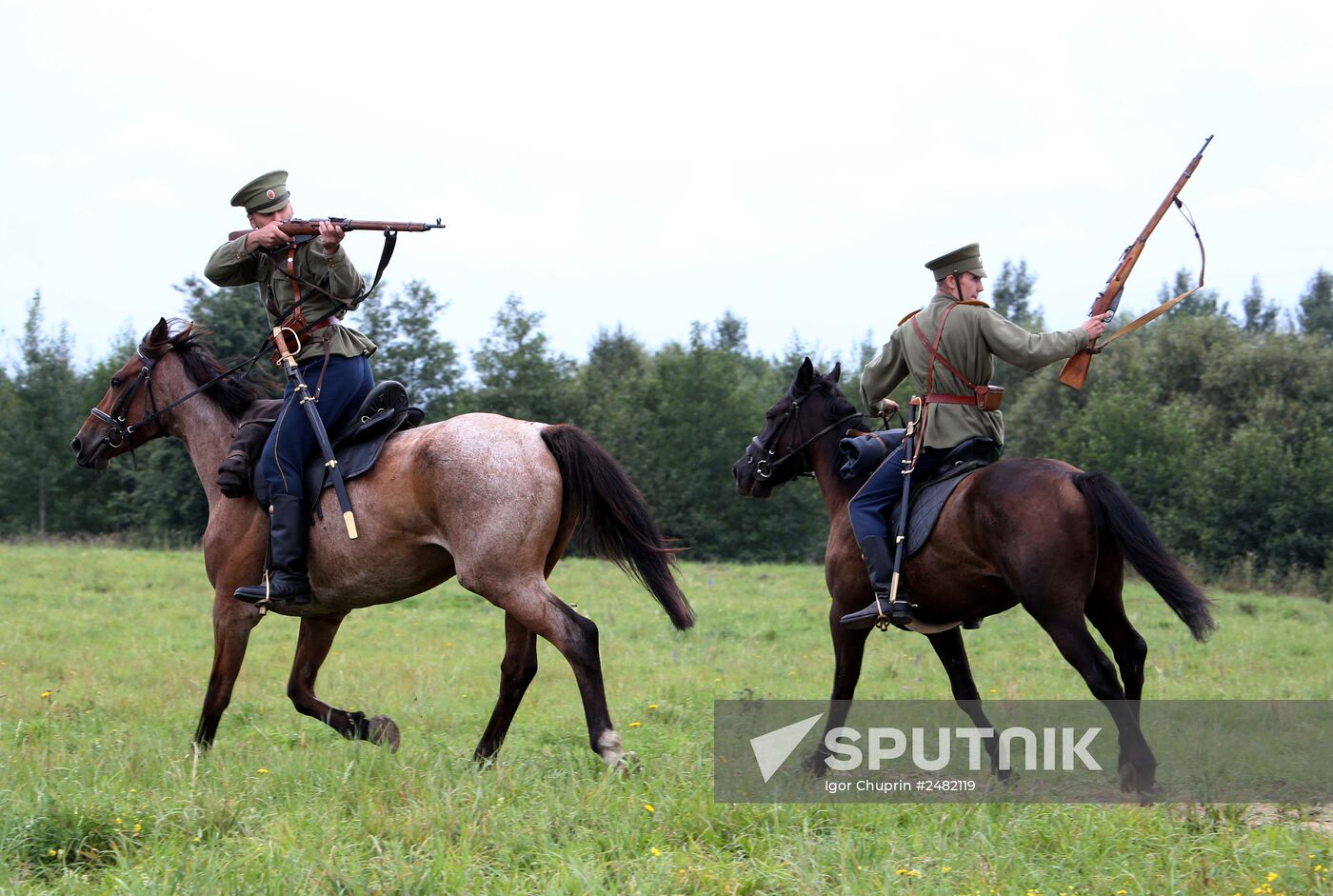 Historical reenactment of Battle of Gumbinnen