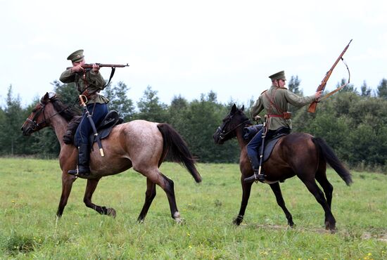 Historical reenactment of Battle of Gumbinnen