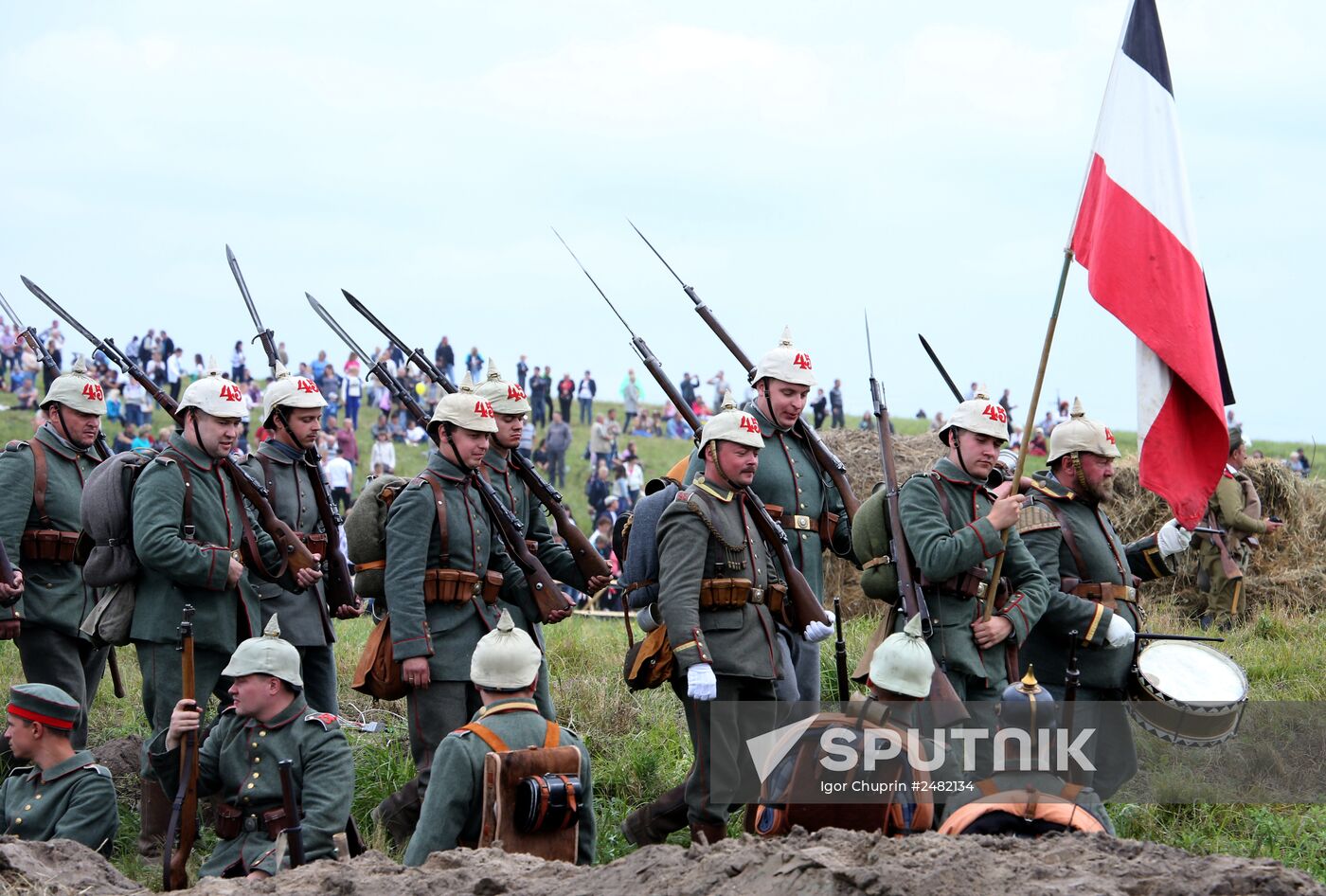 Historical reenactment of Battle of Gumbinnen