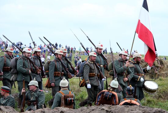 Historical reenactment of Battle of Gumbinnen