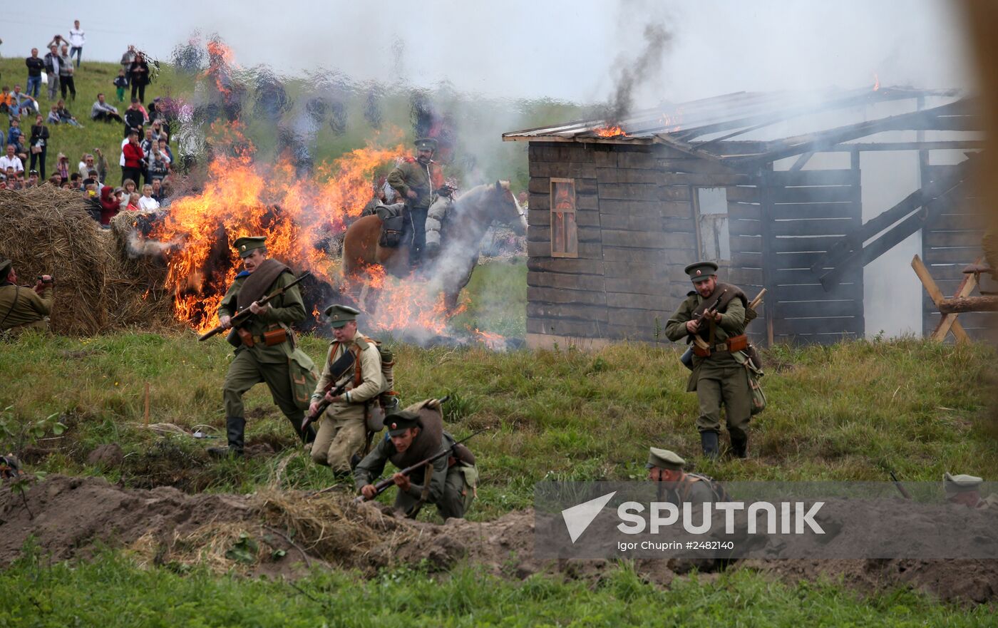 Historical reenactment of Battle of Gumbinnen