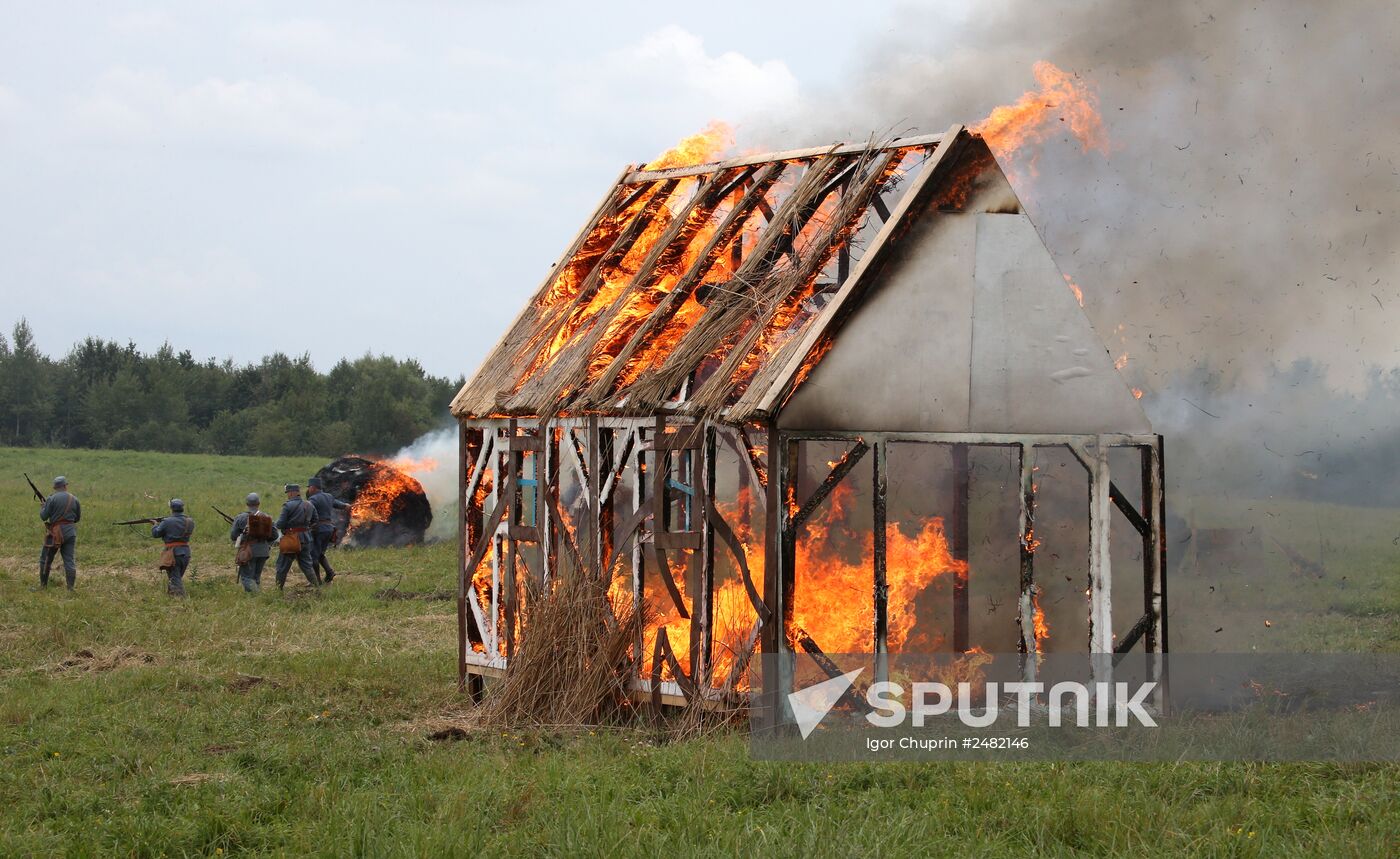 Historical reenactment of Battle of Gumbinnen