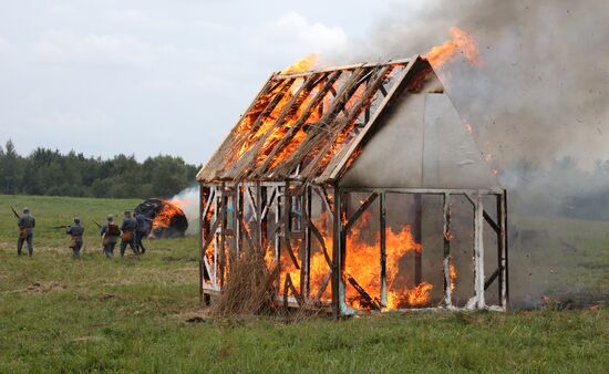 Historical reenactment of Battle of Gumbinnen