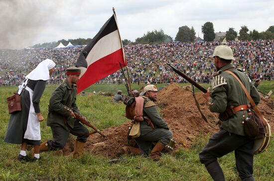 Historical reenactment of Battle of Gumbinnen