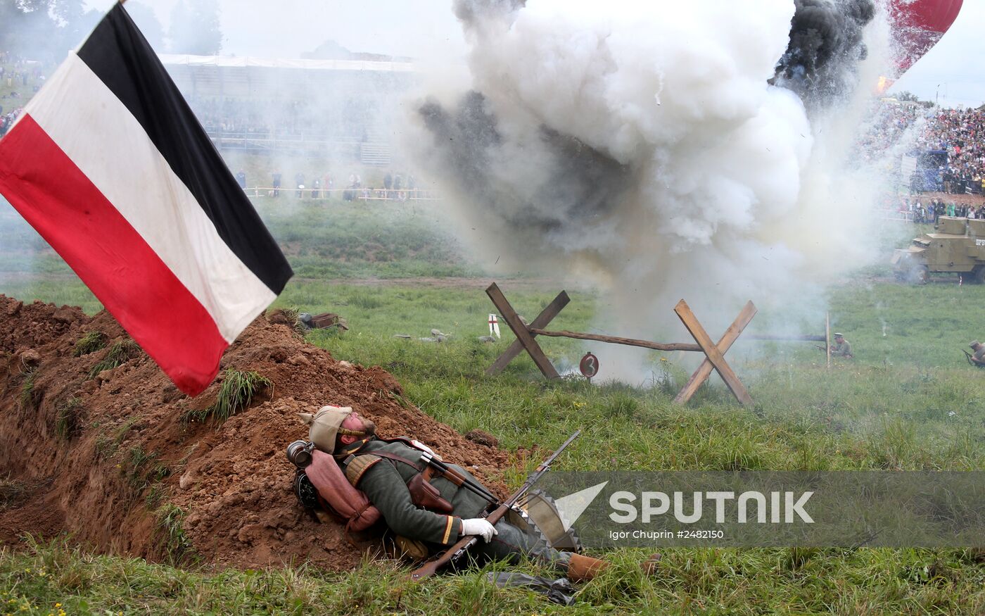 Historical reenactment of Battle of Gumbinnen