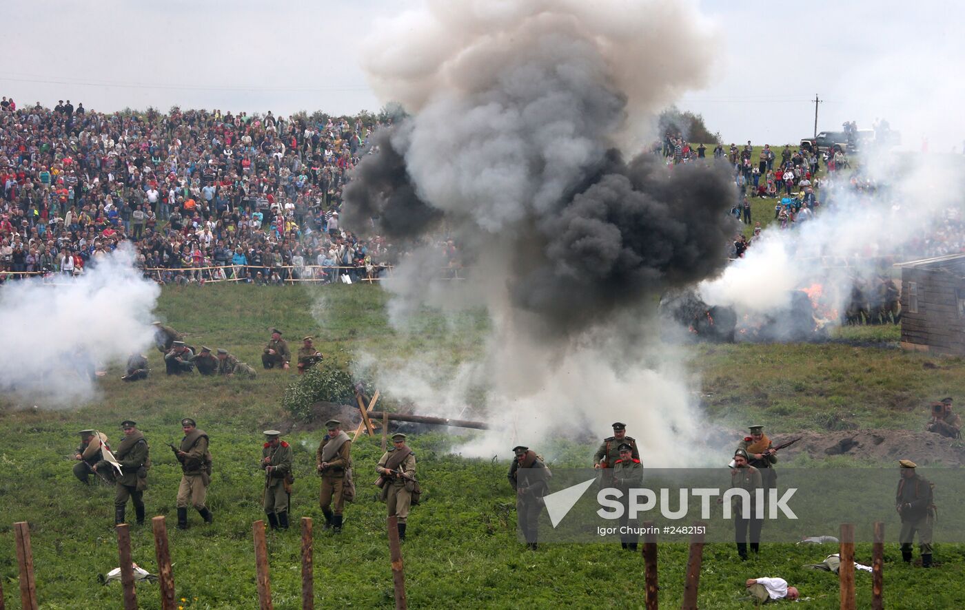 Historical reenactment of Battle of Gumbinnen