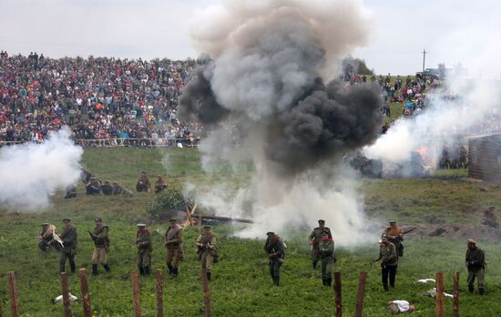 Historical reenactment of Battle of Gumbinnen