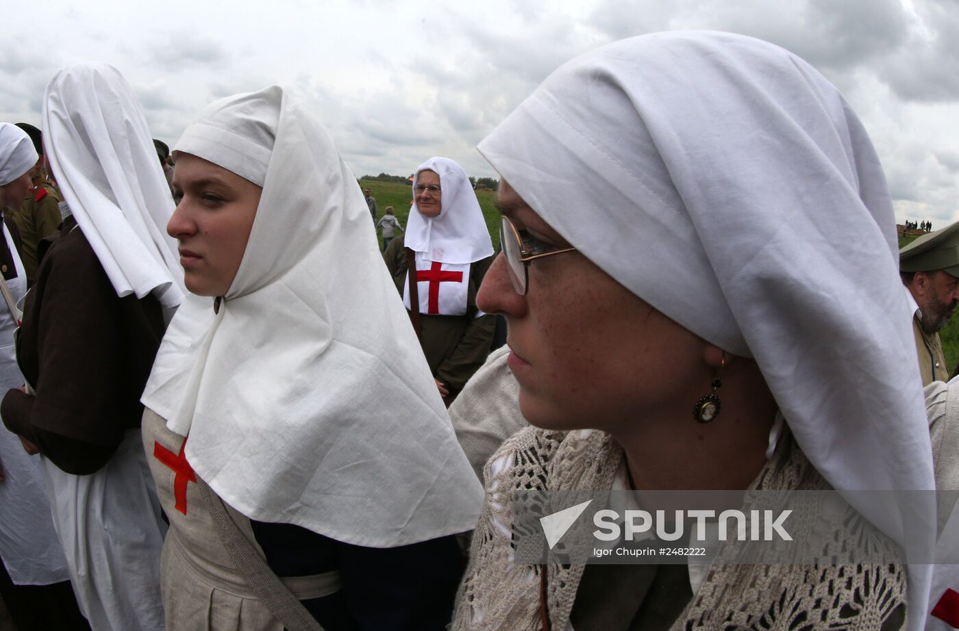 Historical reenactment of Battle of Gumbinnen