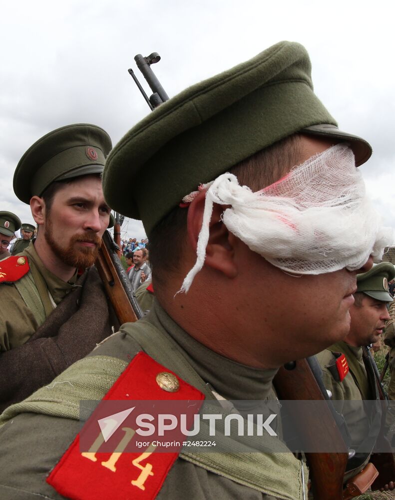 Historical reenactment of Battle of Gumbinnen