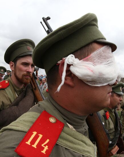 Historical reenactment of Battle of Gumbinnen