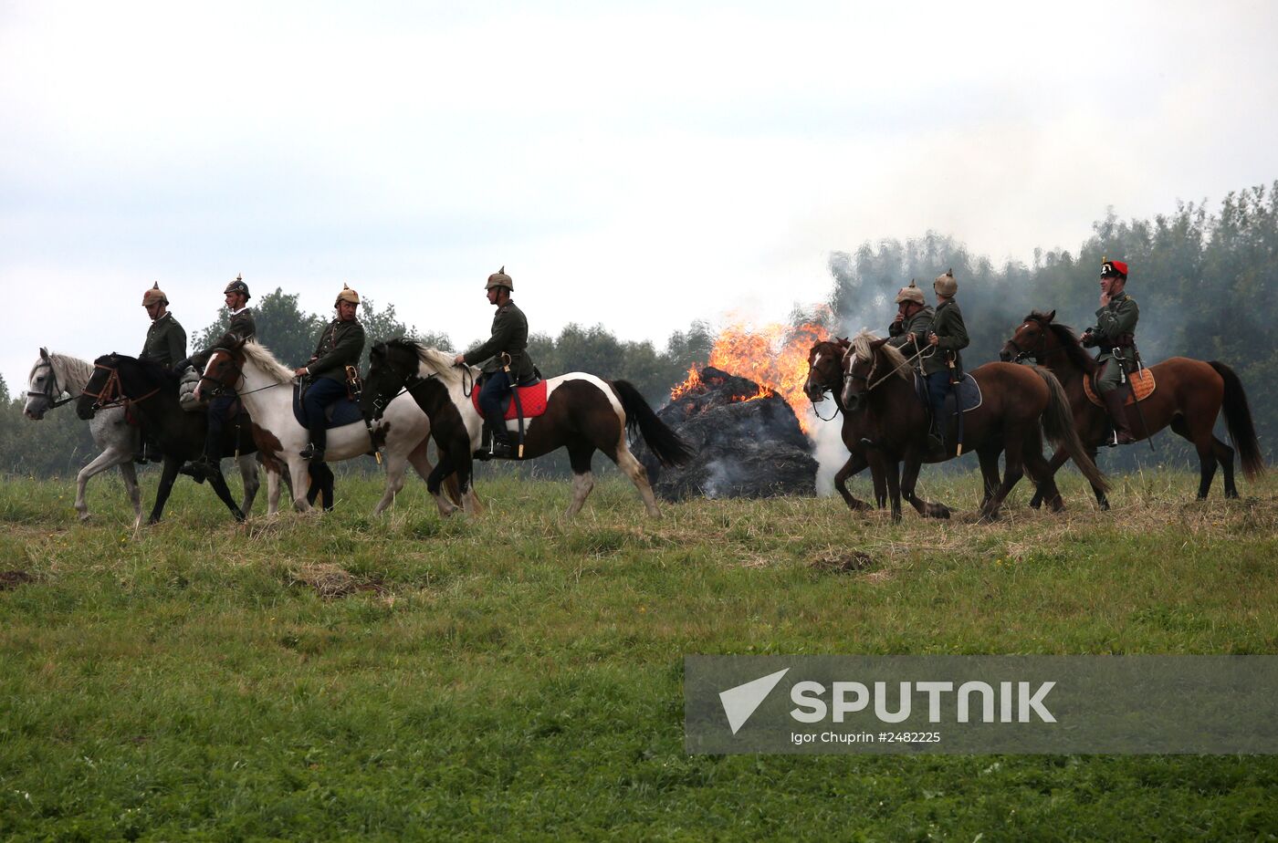 Historical reenactment of Battle of Gumbinnen