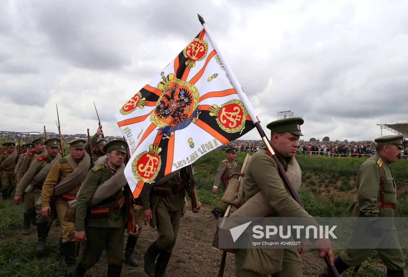 Historical reenactment of Battle of Gumbinnen